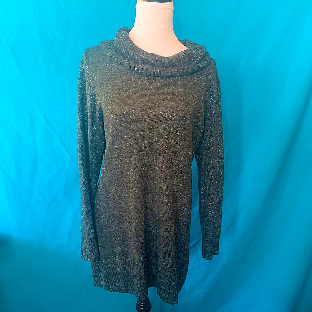❤️ AGB Lightweight Grey Metallic Sweater Tunic XL